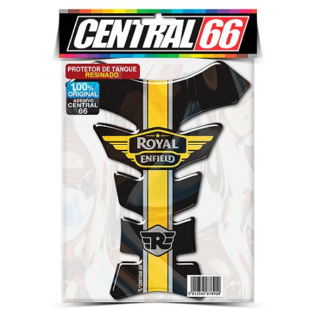 Tankpad Royal Enfield Adesivo Orbital Preto e Amarelo