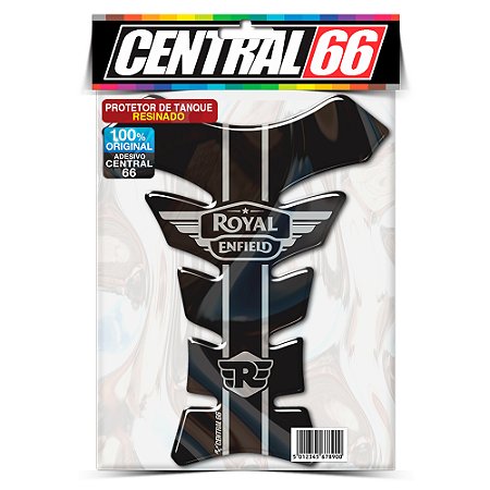 Tankpad Royal Enfield Adesivo Orbital Preto e Prata