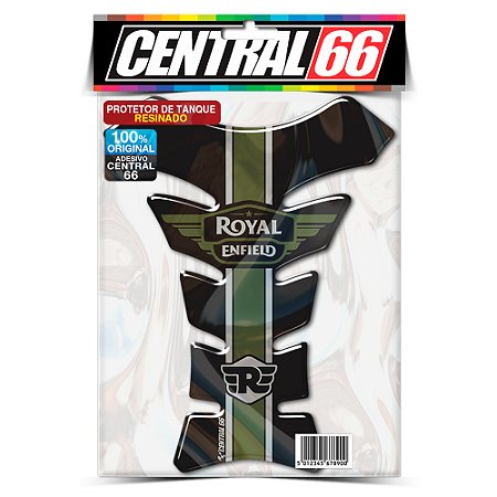 Tankpad Royal Enfield Adesivo Orbital Preto e Verde