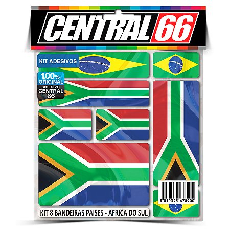 Kit 8 Adesivos Bandeiras Países Envernizado África Do Sul