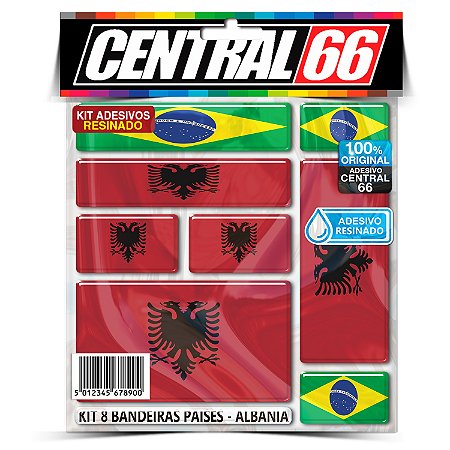 Kit 8 Adesivos Bandeiras Países Resinado Albânia