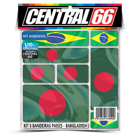 Kit 8 Adesivos Bandeiras Países Envernizado Bangladesh