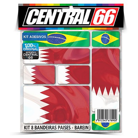 Kit 8 Adesivos Bandeiras Países Envernizado Barein