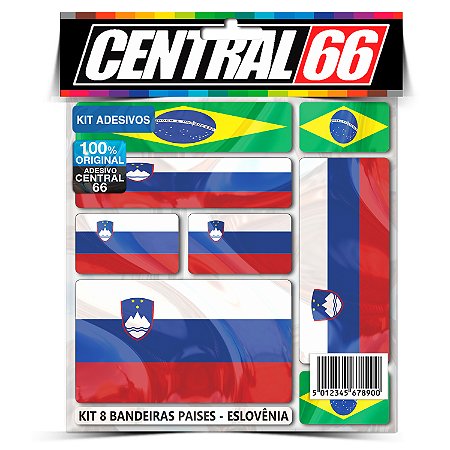 Kit 8 Adesivos Bandeiras Países Envernizado Eslovênia