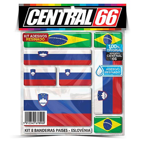 Kit 8 Adesivos Bandeiras Países Resinado Eslovênia