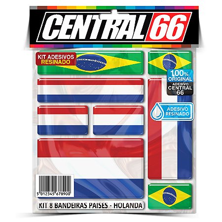 Kit 8 Adesivos Bandeiras Países Resinado Holanda