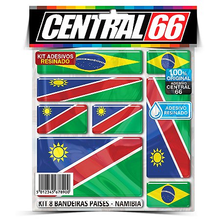 Kit 8 Adesivos Bandeiras Países Resinado Namíbia