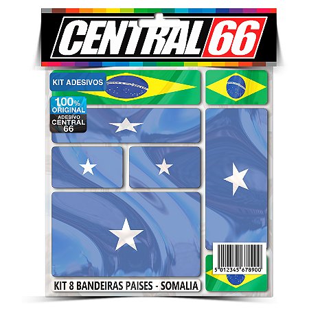 Kit 8 Adesivos Bandeiras Países Envernizado Somália