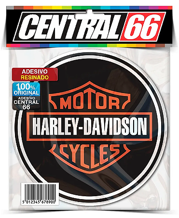 Adesivo Resinado Redondo - Harley (Laranja)