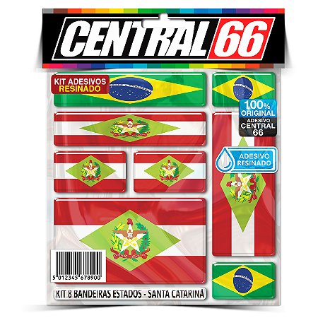 Kit 8 Bandeiras Estados (Resinado) - Santa Catarina
