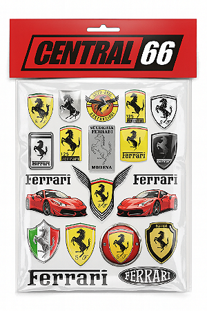 Mini Cartela Kit Adesivos Ferrari Resinado