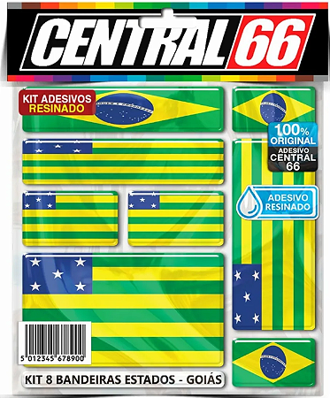Kit 8 Bandeiras Estados (Resinado) - Goiás