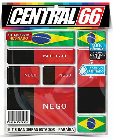 Kit 8 Bandeiras Estados (Resinado) - Paraíba