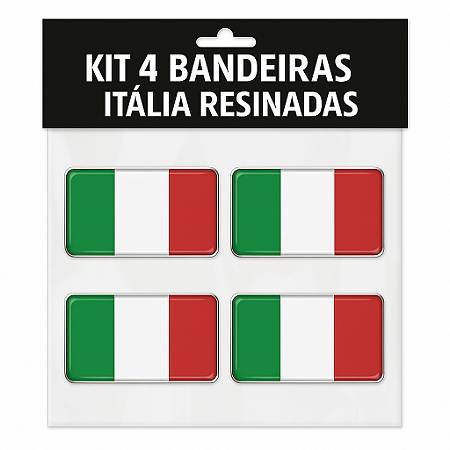 Kit 4 bandeiras Itália Resinadas