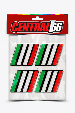 Kit 4 Adesivos Emblema Grade Bandeira Itália Fiat Resinado