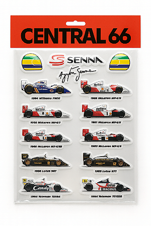 Cartela Adesivos Resinados Formula 1 Ayrton Senna (C2862R)