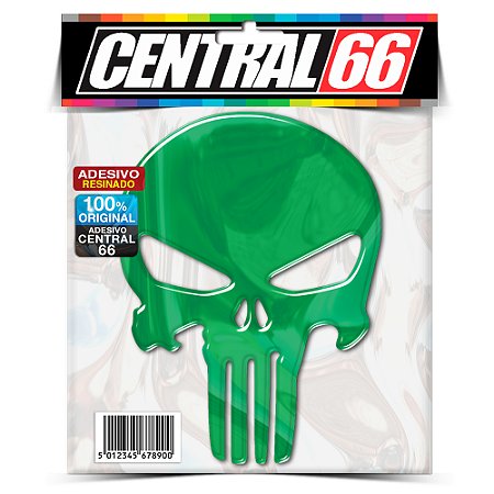 Adesivo Resinado Punisher 10cm - Verde