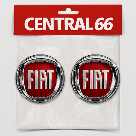 Kit 2 Adesivos Resinados Logo Fiat 8,5 cm