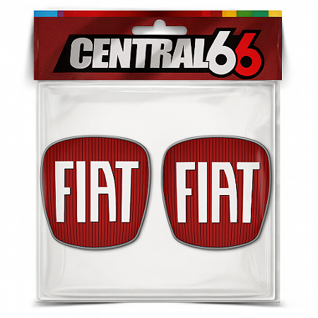 Kit 2 Adesivos Resinados Logo Fiat Vermelho Universal