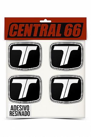 KIT 4 Adesivos Volante Troller Preto Prata
