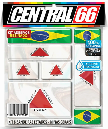 Kit 8 Bandeiras Estados (Resinado) - Minas Gerais