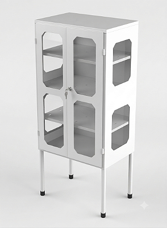 Armário Vitrine 2 Portas Visor em Acrílico - Salutem