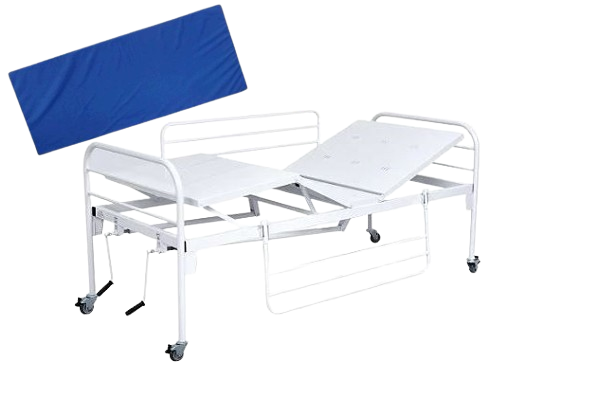 Kit Cama Hospitalar Fowler C/Rodizio Até 120kg e Colchão D33 - Salutem