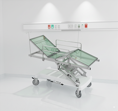 Carro Maca Hospitalar Radio transparente - Salutem