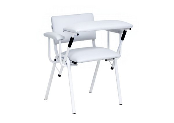 Cadeira de Coleta Com Apoio de Braço Frontal Cor Branco - Salutem