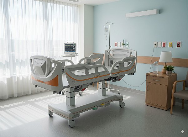 Cama Motorizada Fowler Super Luxo Injetada - Salutem Moveis Hospitalares