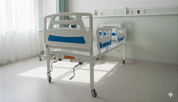 CAMA FOWLER C/ CABECEIRA PESEIRA E GRADES INJETADAS E TRENDELEMBURG - SALUTEM