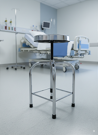 Banco Giratório Inox com Ponteiras - Salutem