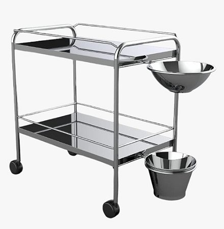 Carro para Curativo Inox com Balde e Bacia - Salutem