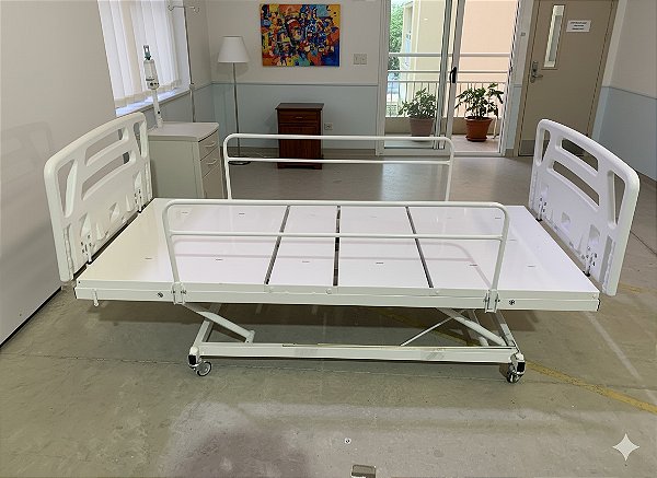 Cama motorizada Com Regulagem De Altura Cabeceira e Peseira Injetada + Colchão D23 - Salutem Moveis Hospitalares