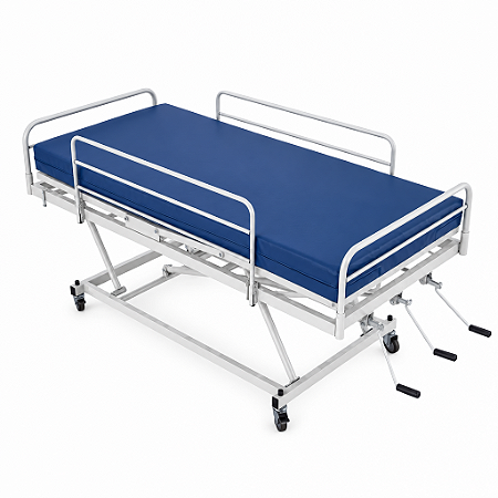 Cama Hospitalar Manual com Elevação e 3 Manivelas + Colchão D33 – Salutem Móveis Hospitalares