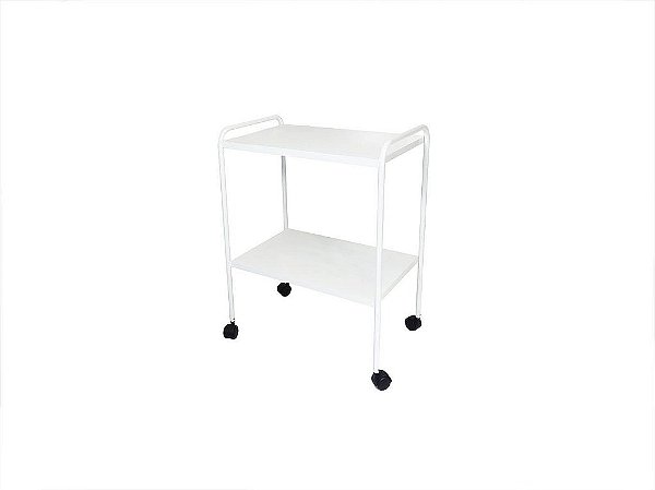 Mesa Auxiliar em Pintura Epóxi 90x50x80cm com Rodizio Remanufaturado - Salutem