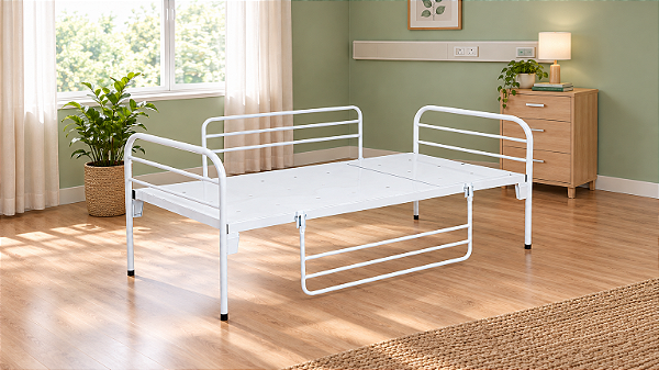 Cama Hospitalar Simples Sem Cabeceira Móvel e Grades S-0220 - Salutem