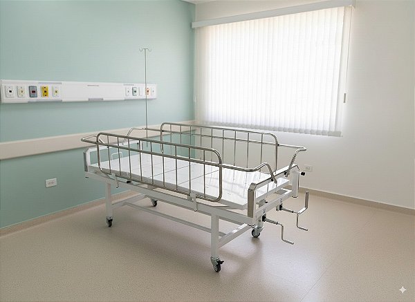 Cama de Recuperação C/ Grades Inox  - Salutem