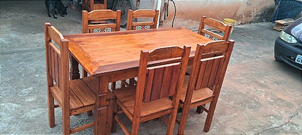 Mesa ladrilho 6 cadeiras