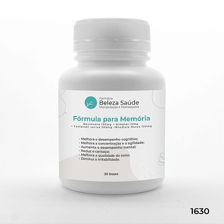 Cápsulas para Turbinar sua Memória, Inteligência, Foco e Concentração - 30 doses