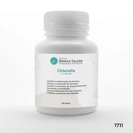 Chlorella + 4 Ativos - Eliminação de Toxinas do Corpo - 60 doses