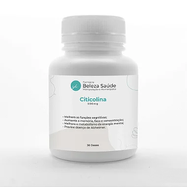 Citicolina 500mg - Citicoline Melhora Função Cognitiva - 30 doses
