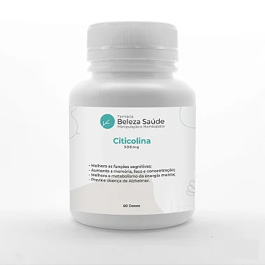 Citicolina 500mg - Citicoline Melhora Função Cognitiva - 60 doses