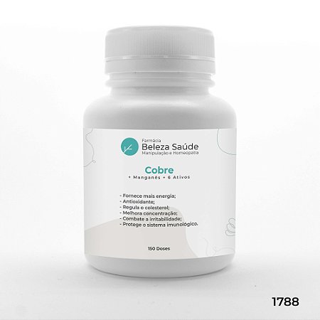 Cobre + Manganês + 6 Ativos - Fórmula para Energia Muscular - 150 doses