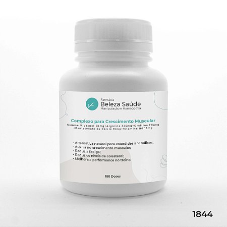 Complexo para Crescimento Muscular Com Gamma Oryzanol - 180 doses