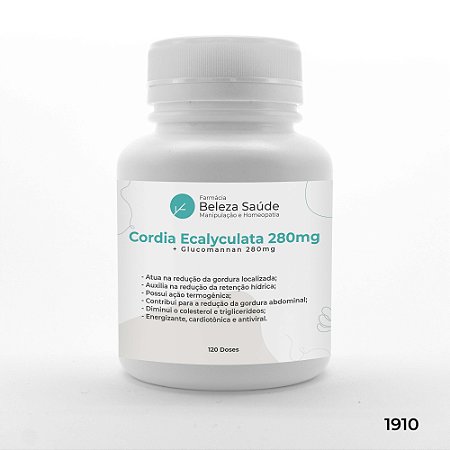 Cordia Ecalyculata 280mg + Glucomannan 280mg - 120 doses