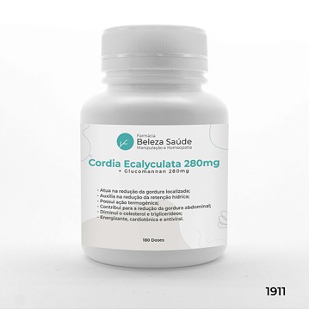 Cordia Ecalyculata 280mg + Glucomannan 280mg - 180 doses