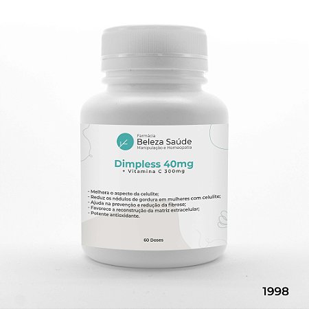 Dimpless 40mg + Vitamina C 300mg - Trata Celulite - 60 doses