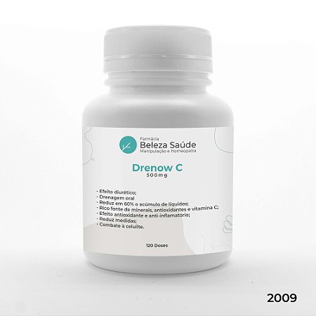 Drenow C 500mg  - Drenagem em Cápsulas Uso Diário Anti Celulite - 120 doses