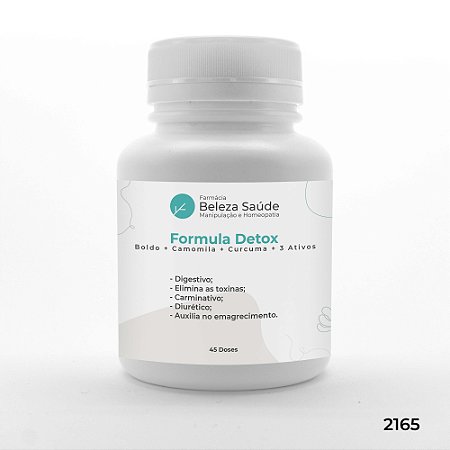 Formula Detox - Boldo + Camomila + Curcuma + 3 Ativos - 45 doses